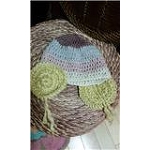  Knit cap　with ear application. Handmade. Hand-knitted. To the high-speed movement in the motorcycle at the midwinter. Casual hat. Women-only. 